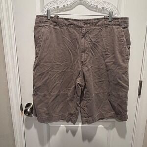 Life is Good Mens Shorts Brown 100% Cotton Twill Flat Front XXL